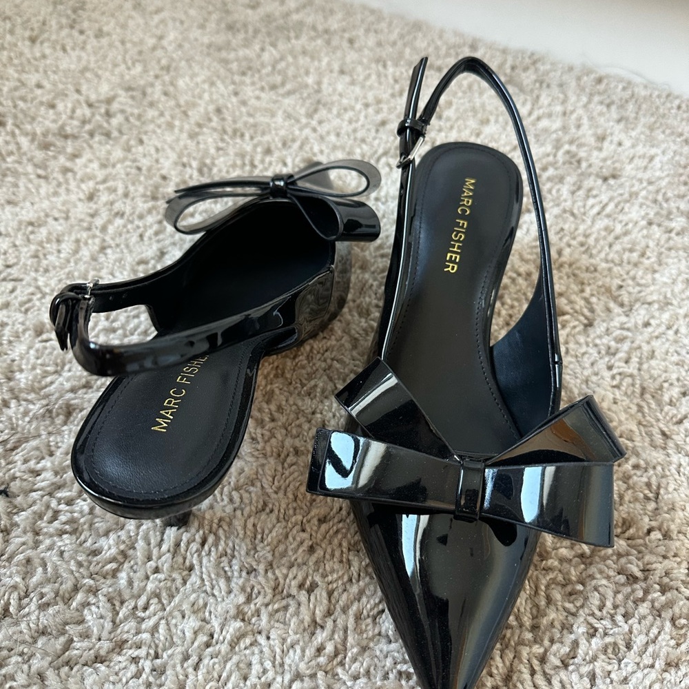 Marc Fisher Black Bow Heels